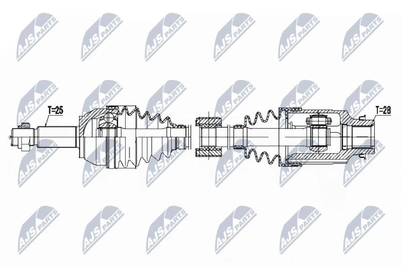 Image of NTY NPW-MZ-050 Drive shaft Front Axle Right Drive Shaft (13)