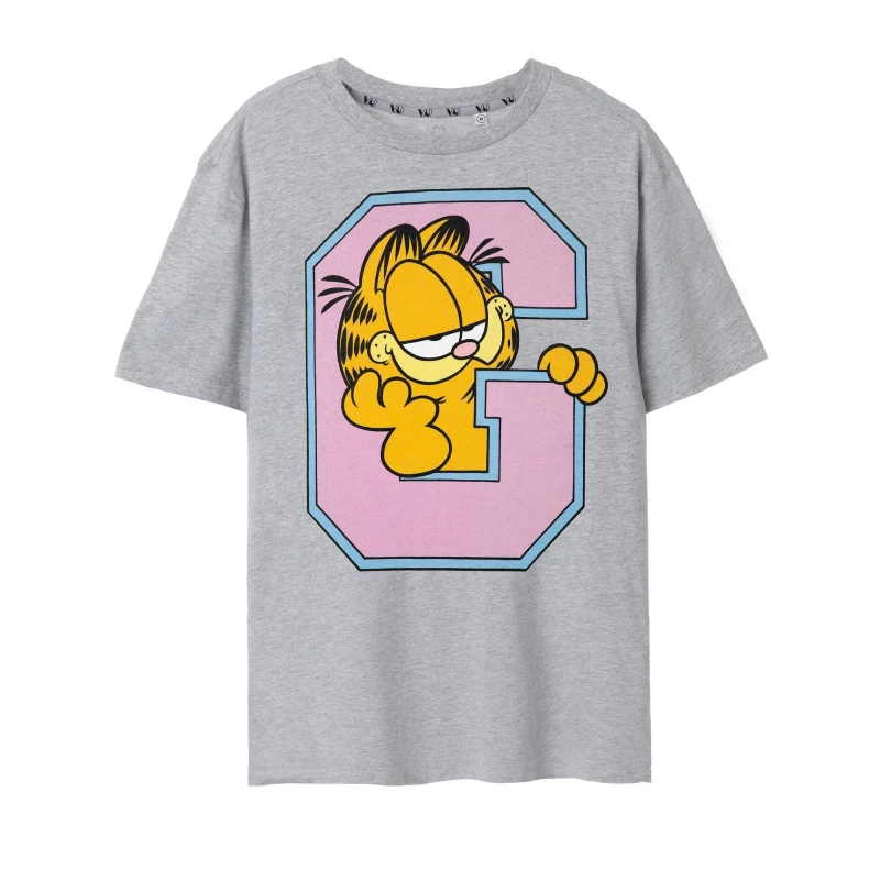 Image of Garfield Garfield Men Short Sleeved T-Shirt in Grey Size: Small Grey S Male 5063203008179