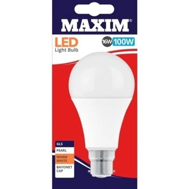 Image of Maxim Maxim 13W LED BC GLS - Warm White 100MLGBCWW5X10