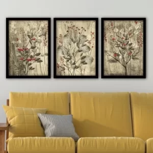 Image of 3SC83 Multicolor Decorative Framed Painting (3 Pieces)