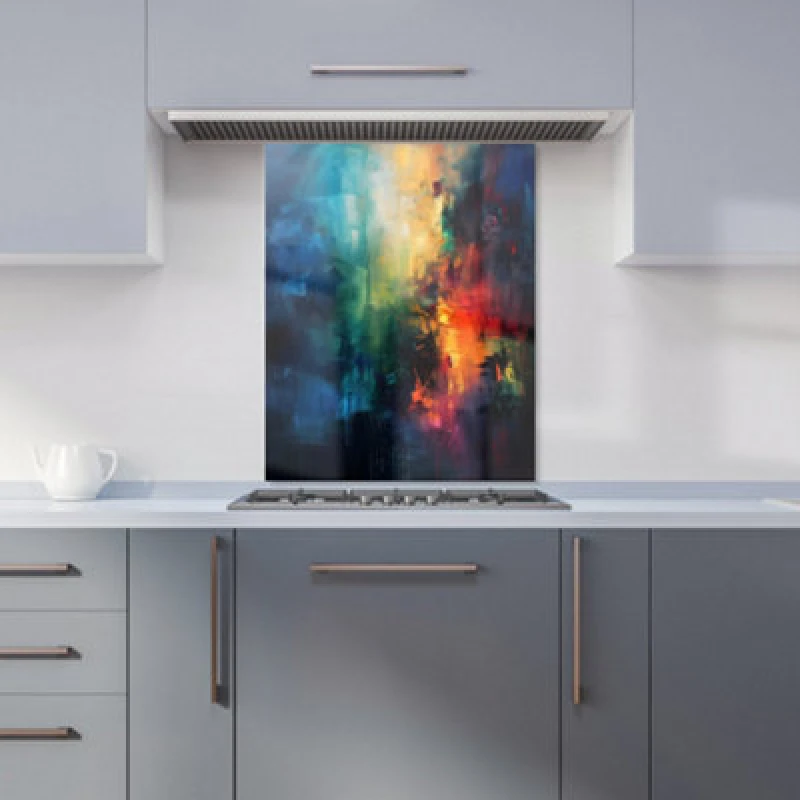 Image of Warren Reed Designer Colourful Chaos: Urban Dreamscape Kitchen Splashback