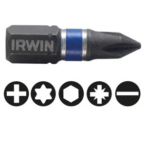 Image of IRWIN Impact Screwdriver Bits Phillips PH1 25mm (Pack 2)
