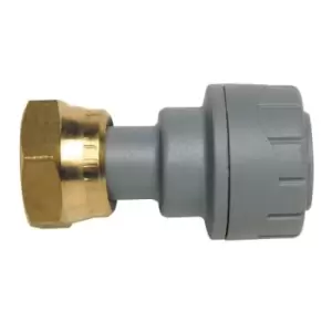 Image of Polypipe Polyplumb Straight Tap Connector Grey 15mm X 3/4" Pb71534