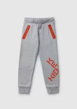 Kenzo Kids Cross Logo Jogging Bottoms In Grey Marl