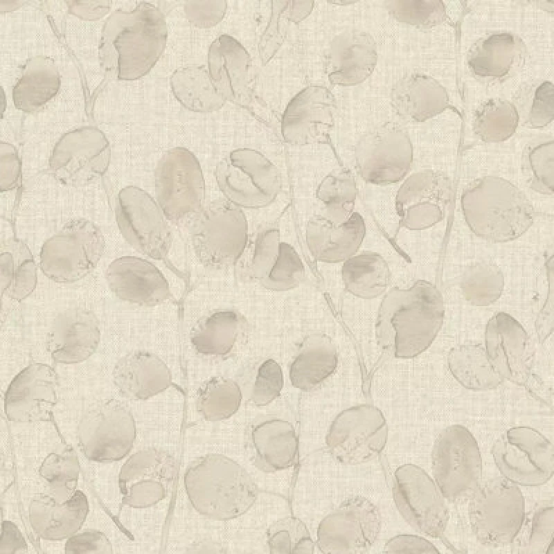 Image of Holden Decor Holden Opus Eucalypto Leaves Botanical Garden Leaf Textured Vinyl Beige Dove Wallpaper
