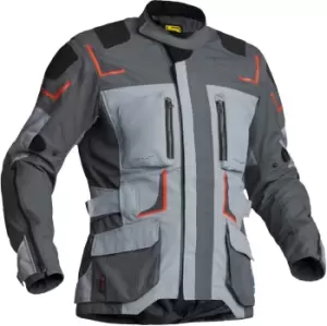 image of Lindstrands Myrvik Waterproof Motorcycle Textile Jacket, grey-orange, Size 50, grey-orange, Size 50