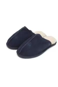 Image of Eastern Counties Leather Unisex Adults Sheepskin Lined Mule Slippers (6 UK) (Navy)