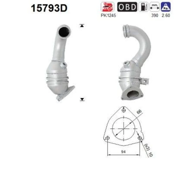 Image of AS Catalytic converter AS 15793D