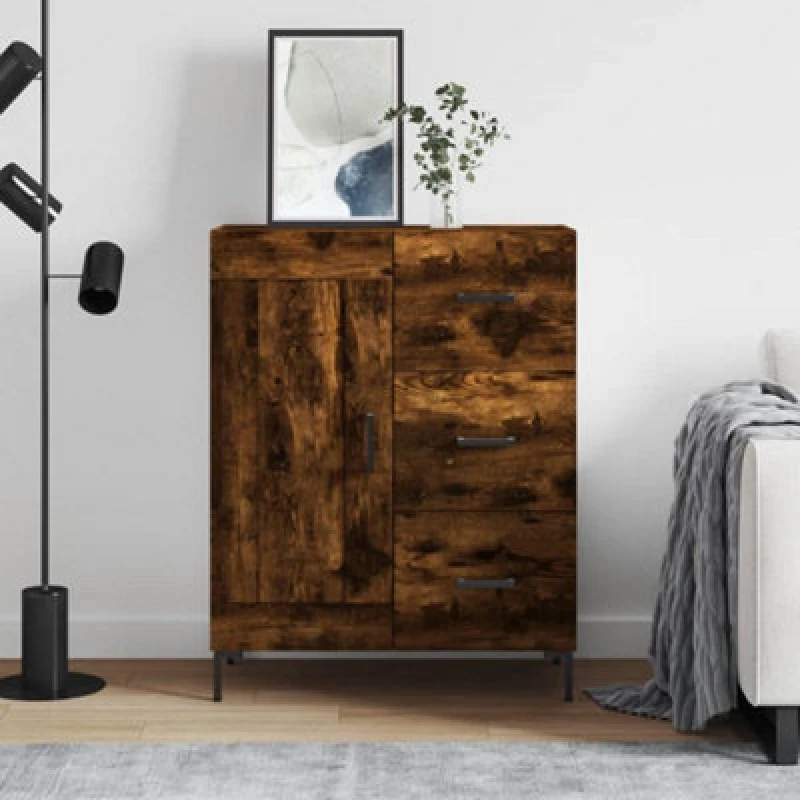 Image of Vidaxl Sideboard Smoked Oak 69.5X34X90 Cm Engineered Wood