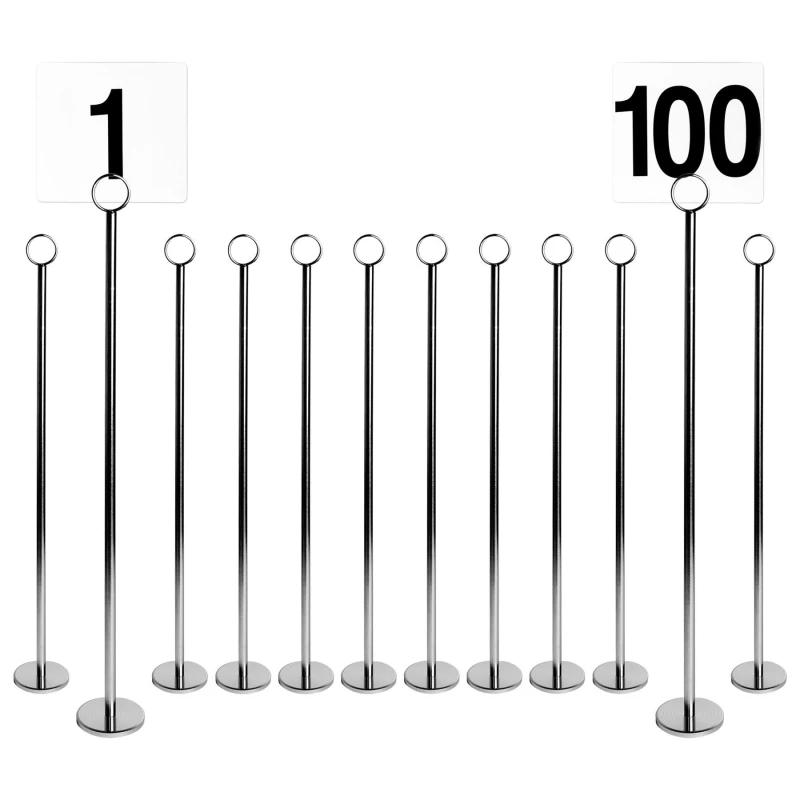 Image of Argon Tableware 25 Table Numbers With 30Cm Holders - Place Cards & Holder Stands Set For Wedding, Restaurant, Memo & Party