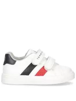 Image of Tommy Hilfiger Boys Low Cut Velcro Trainer - White, Size 5 Younger