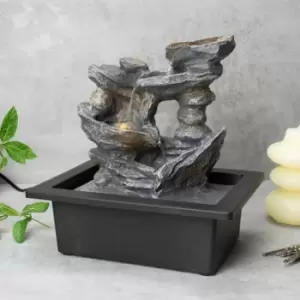 Image of Cascading Rocks Illuminated Water Fountain by Well Being