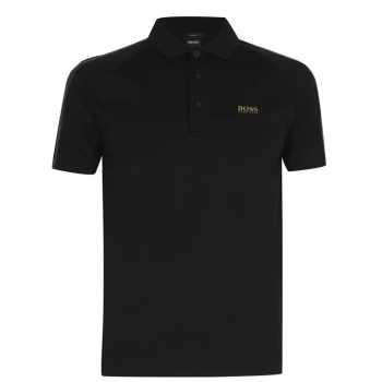 image of Hugo Boss Athleisure Paul Gold Polo Shirt Black Size M Men