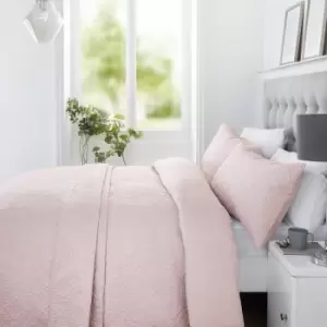 Image of Gianna Pinsonic Stitch Quilted Duvet Cover Set, Blush, Super King - Serene