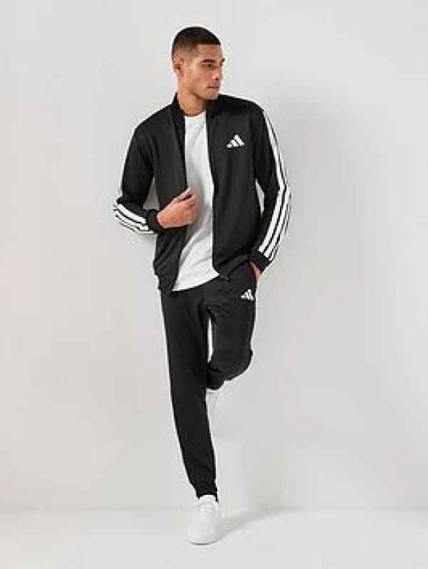 Image of Adidas Fleece tracksuit adidas 3-Stripes Basic Noir Male XL
