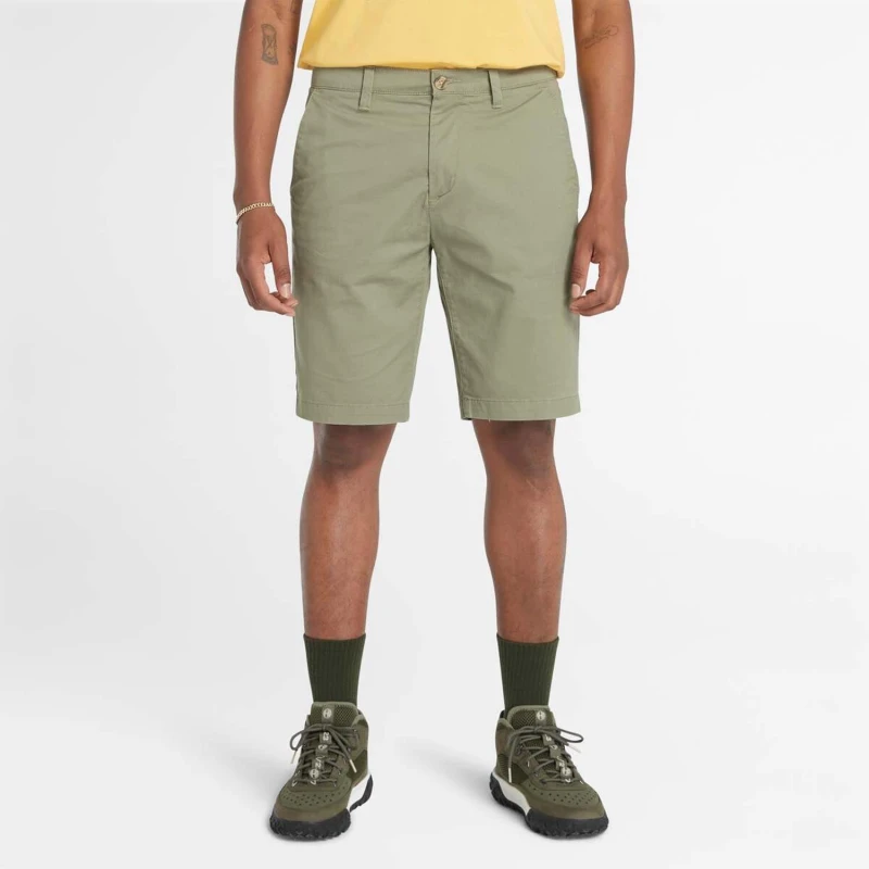 Image of Timberland Topsfield Twill Chino Shorts Green male 36 inch