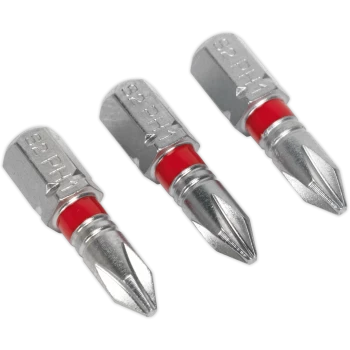 image of Sealey Phillips Colour Coded Screwdriver Bit PH1 25mm Pack of 3