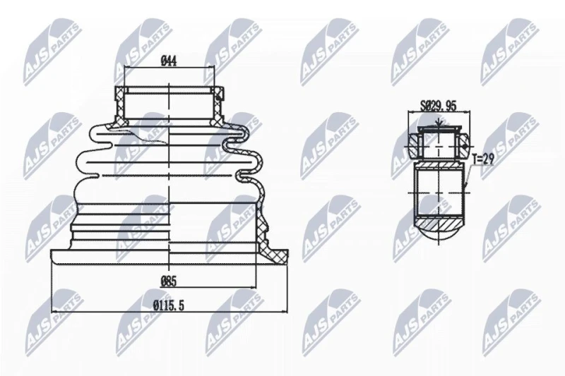 Image of NTY CV joint kit NTY NPW-MS-041