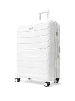 image of Rock Luggage Prime NG69604 8 Wheel Large White Suitcase