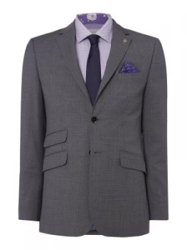 Image of Ted Baker Mens Tipped Textured Contrast Suit Jacket Grey