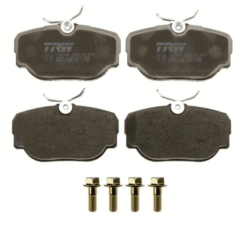 Image of TRW GDB1155 Brake pad set not prepared for wear warning indicator, with accessories, with brake caliper screws Brake Pad Set,disc brake (402)