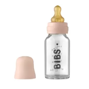 image of BIBS Baby Glass Bottle Complete Set Latex Blush 110 ml