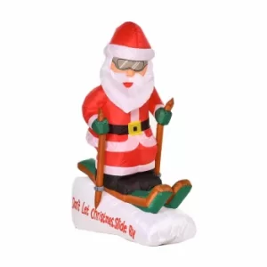 Image of Inflatable Light Up Skiing Santa 120cm, red