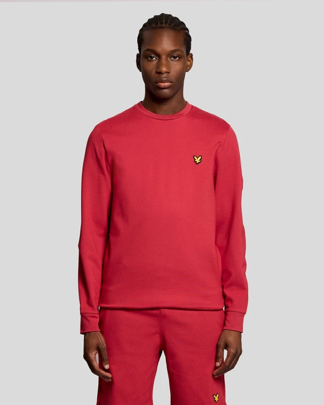 Image of Lyle & Scott Mens Sports Lightweight Sweatshirt in Red