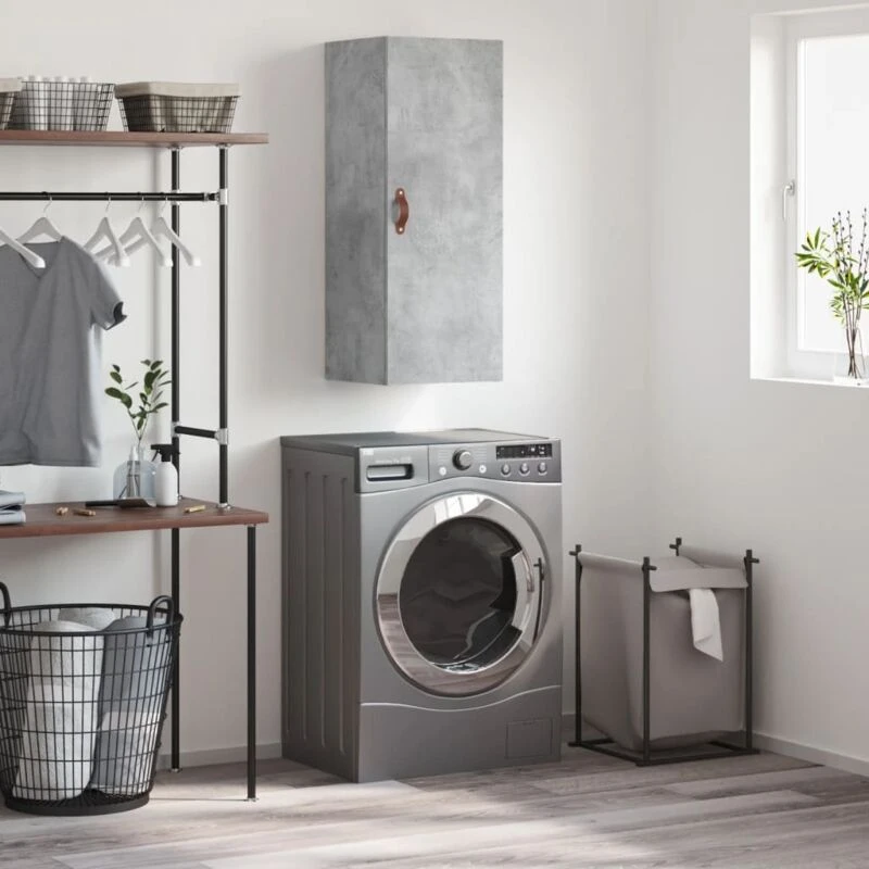 Image of VIDAXL Wall Mounted Cabinet Concrete Grey 34.5x34x90cm vidaXL 8720845439927