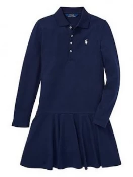 Image of Ralph Lauren Girls Classic Polo Dress - Navy