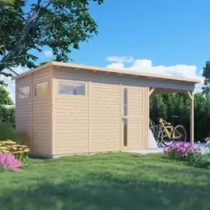 Image of Rowlinson Bertilo Pentus 3 Garden House and Extension in Natural Finish, Natural
