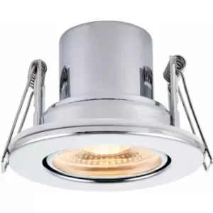 Image of Recessed Tiltable Ceiling Downlight - Dimmable 8.5W Warm White LED Chrome Plate