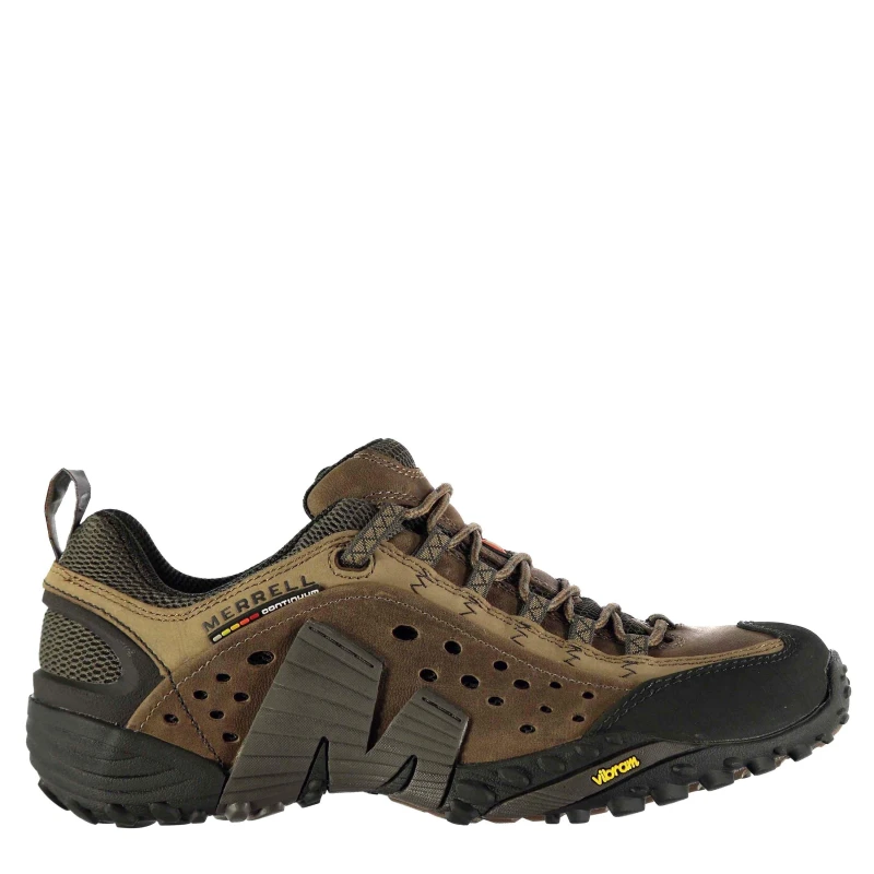 Image of Merrell Mens Intercept Leather Walking Shoes Trainers - UK 12 Brown male FA0068MOB12