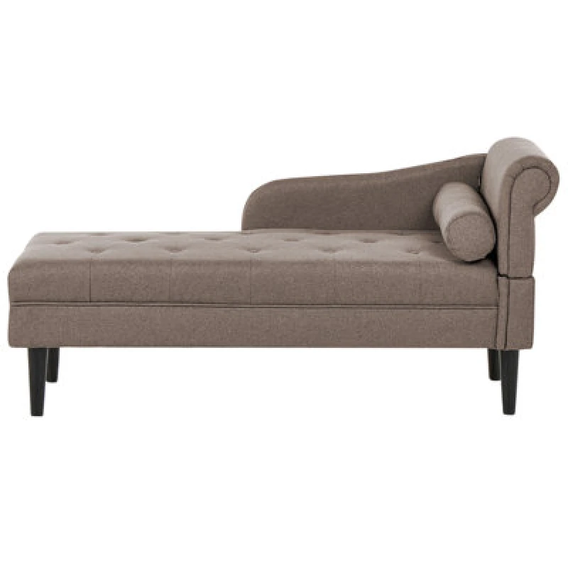 Image of Beliani Right-Hand Chaise Lounge Yvoire Fabric Taupe