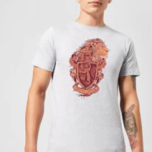 Image of Harry Potter Gryffindor Drawn Crest Mens T-Shirt - Grey - 3XL