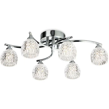 image of Firstlight Maple - 6 Light Flush Light Chrome, Moulded Clear Glass, G9