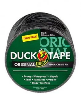 Image of Duck Tape Duck Tape Original 50Mm X 50M Black (2) Twin Pack
