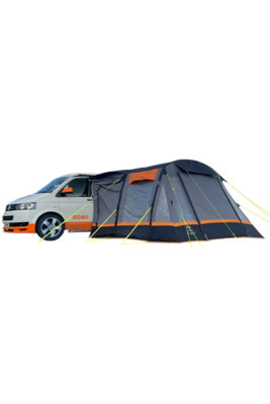 Image of OLPRO Loopo Breeze V2 Inflatable Campervan Awning - Charcoal & Orange