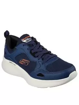 Image of Skechers Skech-Lite Pro Leather Overlay & Mesh Lace Up Trainer, Navy, Size 10, Men