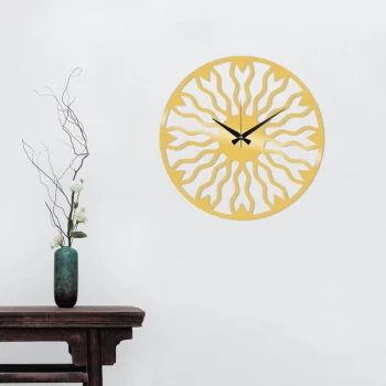 Image of Metal Wall Clock 21 - Gold Gold Decorative Metal Wall Clock
