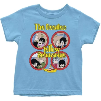 Image of The Beatles - Yellow Submarine Portholes Kids 12 Months T-Shirt - Blue
