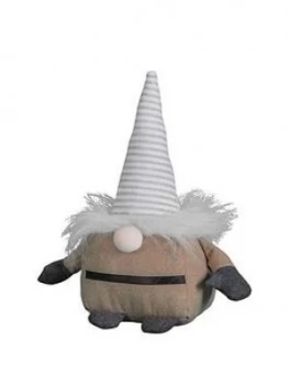 Image of Gallery Gnome Stripy Doorstop In Taupe