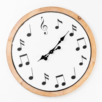 image of Hometime Metal & MDF Wall Clock - Musical Notes