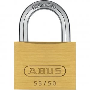 image of Abus 55 Series Basic Brass Padlock 50mm Standard