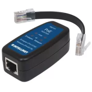 image of Intellinet PoE+ Tester Power over Ethernet Plus Test Tool; Detects Endspan Midspan IEEE802.3af- and IEEE802.3at Compact