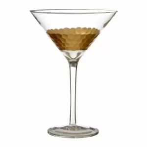 image of Premier Housewares Set of 2 Cocktail Glasses - Gold Honeycomb Design