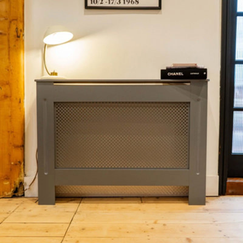 Image of Jack Stonehouse Diamond Mdf Unpainted Wooden Radiator Cover - Medium - 112Cm (W) X 81.5Cm (H) X 19Cm (D)