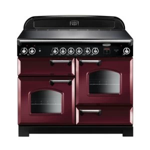 Image of Rangemaster CLA110ECCYC 117530 110cm CLASSIC Ceramic Range Cooker CranberryChrome