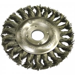 image of Faithfull Flat Twist Knot Wire Wheel Brush 125mm 22.2mm Bore