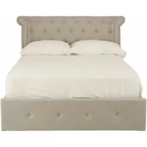 Image of Edison Light Grey Double Ottoman Bed - Premier Housewares